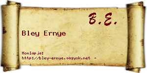 Bley Ernye névjegykártya